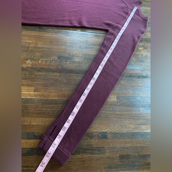 Lululemon Sit in Lotus Sweater Merino Wool Knit Stretch Womens 8 Red Maroon NWT - Picture 10 of 10